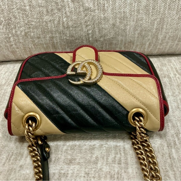 ✨💎RARE💎✨GUCCI Marmont Multicolor Leather Flap Chain Bag w/Dusty and Gift! - Picture 14 of 14